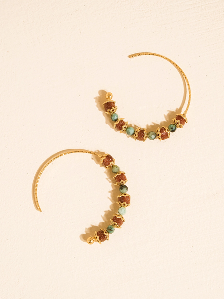 Truett Boho Stone Beaded Earrings