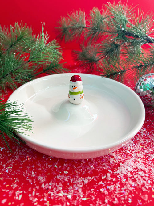 Holiday Stoneware Dish in Snowman