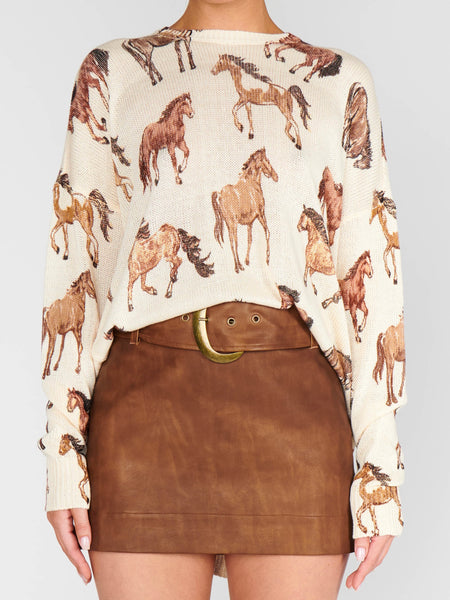 Bonfire Sweater in Wild Horses Knit