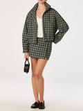 Cooper Jacket in Black Green Plaid