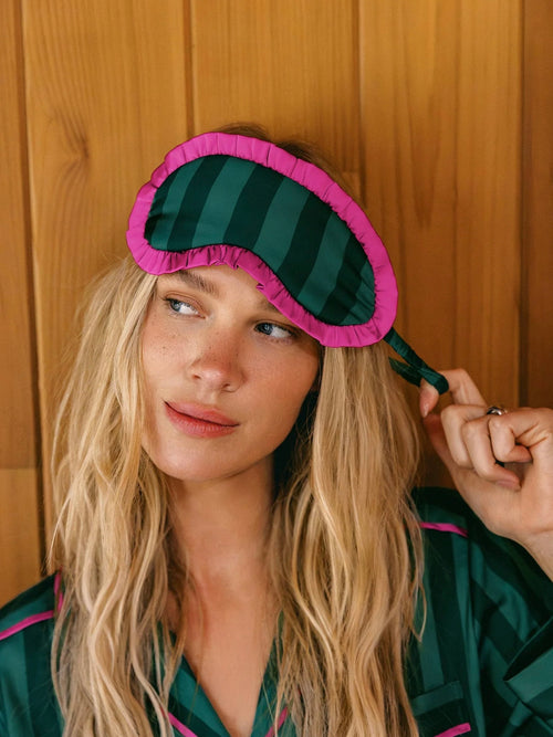 Eye Mask in Pine Stripe