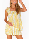 Britt Bow PJ Set in Limoncello Stripe Print