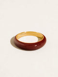 Lottie Enamel Ring in Brown