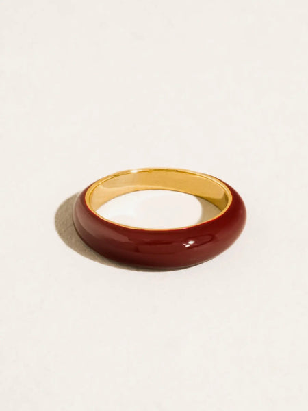 Lottie Enamel Ring in Brown