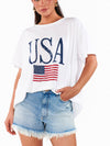 Airport Tee in USA Flag Graphic