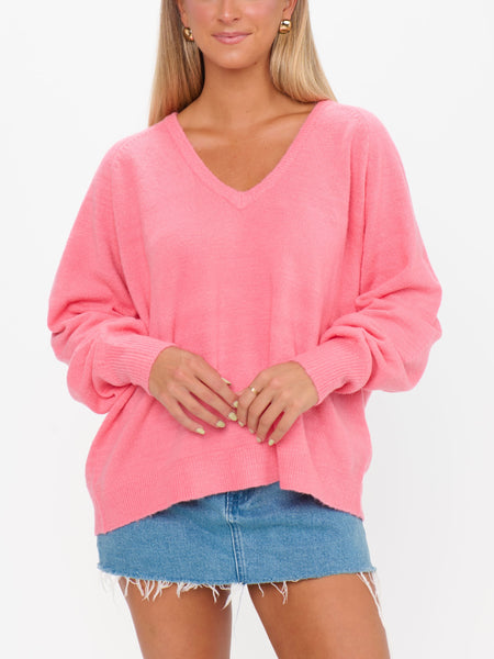 Anything Goes Sweater in Coral Knit