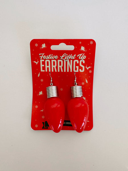 Festive Light Up Christmas Earrings