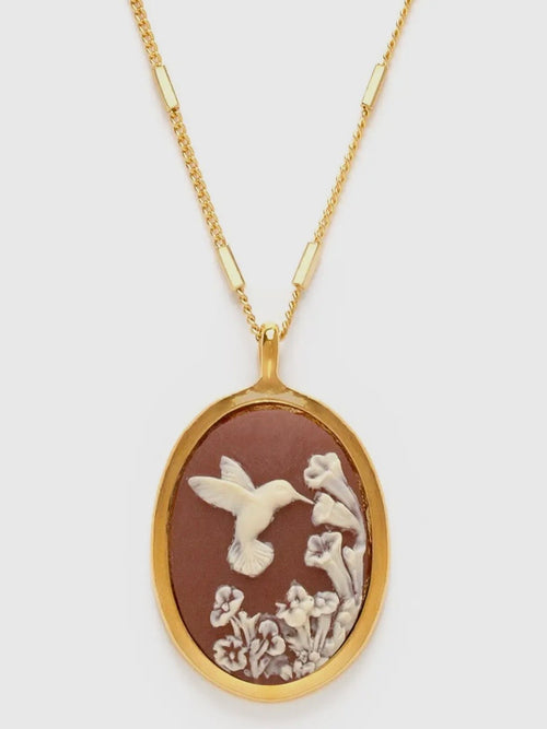Hummingbird Cameo Necklace