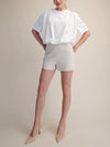Bubbling Over Cropped Tee in White