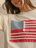 Patriotic Patch Sweatshirt in Cream