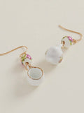 Teapot Earrings in Pink
