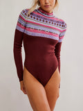 Winter Warmer Bodysuit in Maple Combo