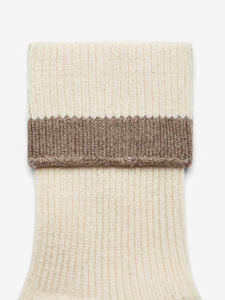 Kerry Plush Roll Top Sock in Egret/Sand Marl