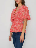 In A Cinch Eyelet Top in Coral