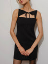 High Tie Mini Dress in Black