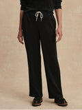 Brushed Rib Straight Leg Pant 28 in Black & Snow White