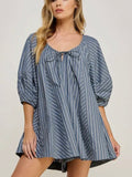 Romp Away Stripe Romper in Blue