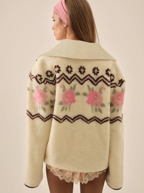 Posey Sherpa Pullover in Ivory