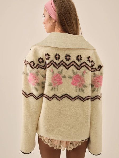 Posey Sherpa Pullover in Ivory