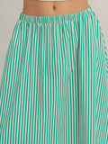 Stay Striped Maxi Skirt in Green