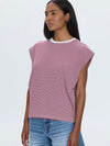 Trina Muscle Tee in Sangria White Stripe