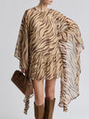 Waterfall Sleeve Georgette Mini in Autumn Zebra