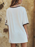 Texas Sweetheart Oversized Biker Tee in Vintage Cream