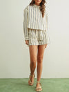 Line Dance Short in Blue Stripe