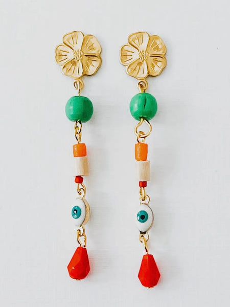 Eye See Flowers Long Earrings