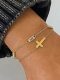 Esther Layered Cross CZ Bracelet