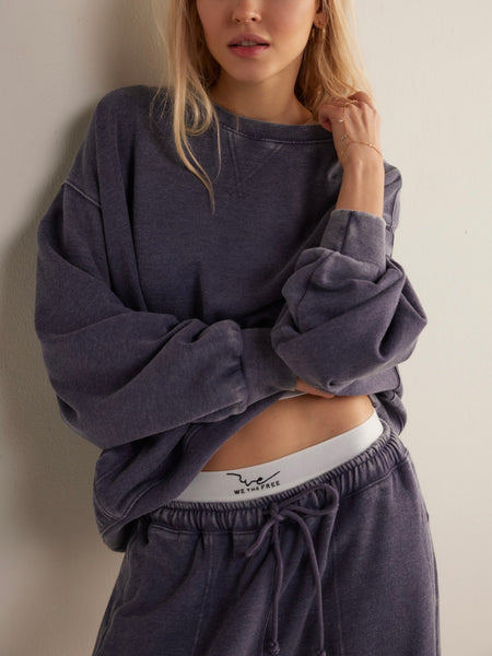 Slow It Down Pullover in Peacoat