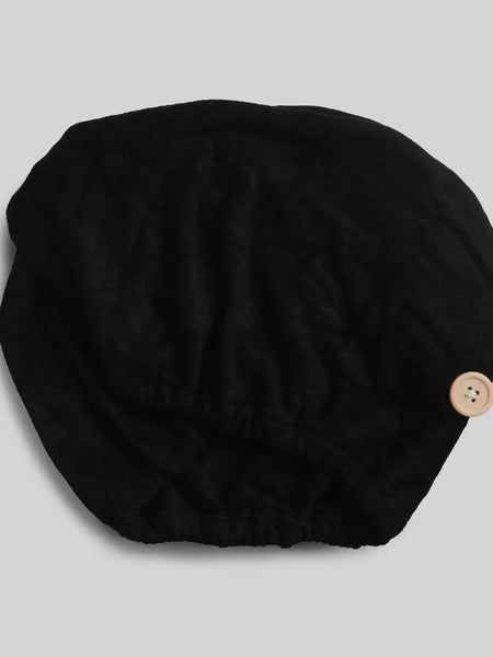 Quick Dry Hair Towel in Eco Black