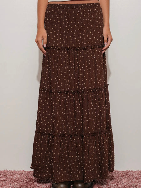 Lucky Leather Maxi Skirt in Black