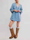 Goldie Denim Mini Dress in Celestial Blue
