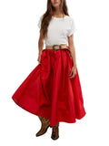 Emilia Full Skirt in High Risk Red