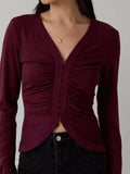 Cinched & Serious Top in Maroon