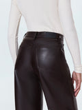 Eli Faux Leather Pant in French Roast