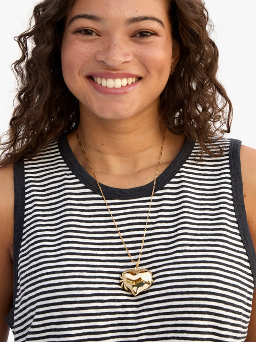 Grande Mylar Heart Charm in Gold