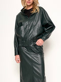 Paulina Faux Leather Jacket in Emerald