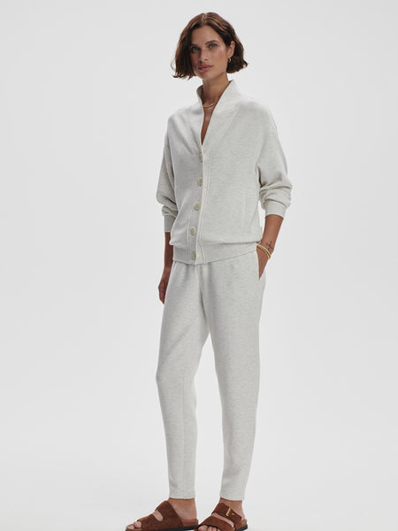 Celeste Button Through Sweat in Ivory Marl