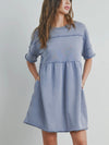 On The Fray Babydoll Dress in Denim