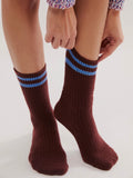 FP Jackson Cozy Stripe Socks in Retro Chestnut