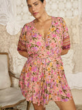 Swan Lake Mini Dress in Lilac Rose