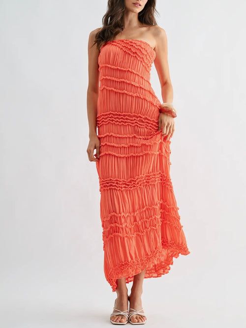 Saturday Scrunch Maxi Dress in Citrus