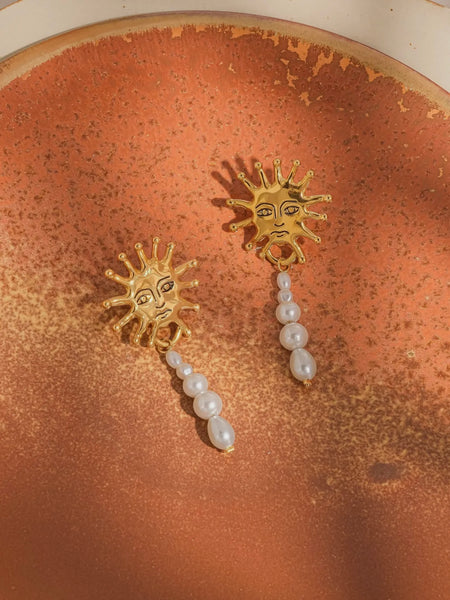 Algarve Sun Pearl Drop Earrings