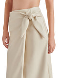 Navia Faux Leather Skirt in Bone