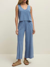 Sloane V-Neck Denim Tank in Santorini Indigo
