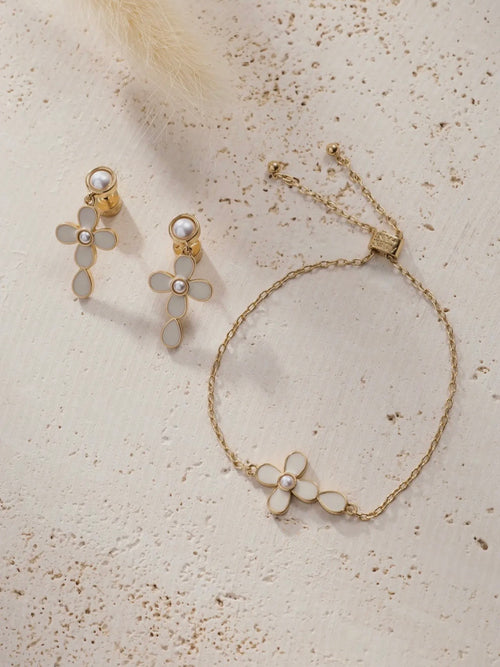 Coquette Christian Cross Drop Earrings