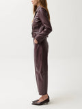 Eli Faux Leather Pant in Cabernet