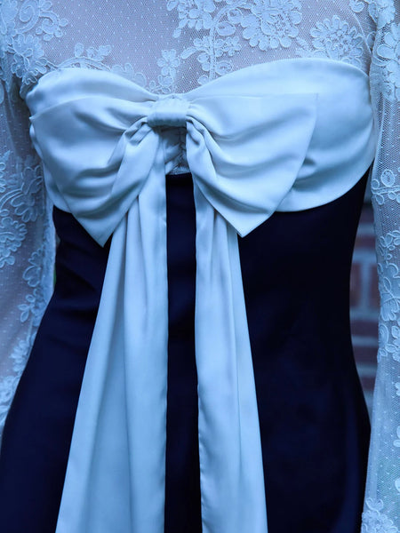 Grace Lace Mini Dress in Cream & Black